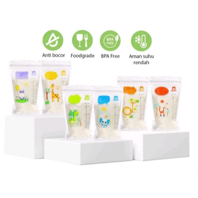 Kantong Asi Plastik Qiutee 120ml Isi 30pc Breastmilk Storage Zipper Anti Bocor