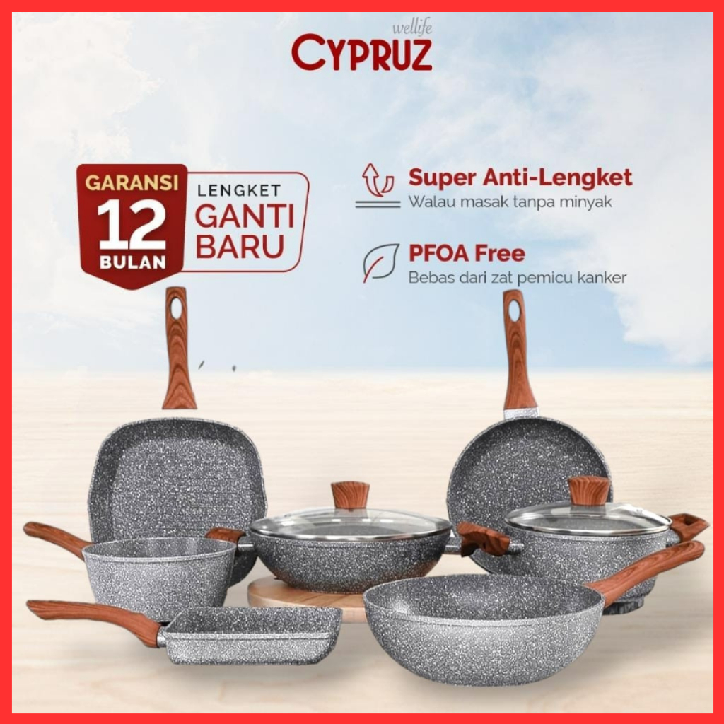 cypruz marble wok pan marble fry pan marble sauce pan marble grill pan tamagoyaki wajan anti lengket