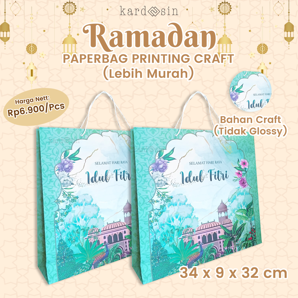 

CRAFT PRINTING RAMADHAN PAPER BAG PAPERBAG TAS KERTAS TEBAL RAMADAN IDUL FITRI LEBARAN EID MUBARAK AL FITR MASJID PUASA PREMIUM JINJING SOUVENIR KADO HAMPERS BELANJA BAJU CUSTOM GIFT KOTAK KADO PITA SATIN MOTIF TOTEBAG AESTHETIC VINTAGE PINTEREST