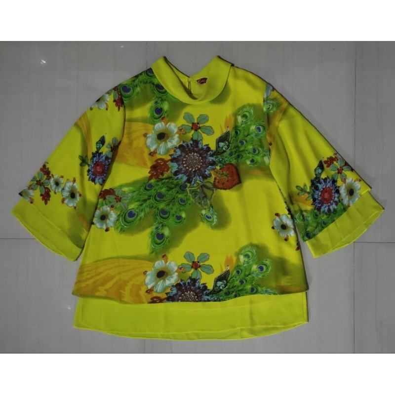 BLOUSE SIFON KUNING PREMIUM BIG SIZE - PRELOVED