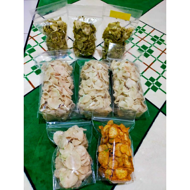 

Basreng renyah homemade Banjarbaru (Ori, daun jeruk, pedas)