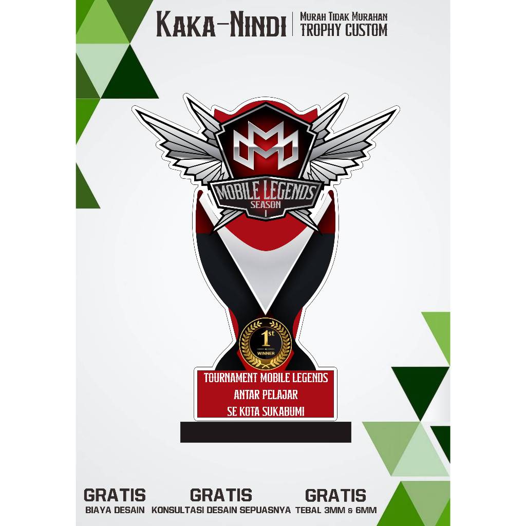 Trophy/Piala/Plakat/MOBILE LEGENDS/Bahan Akrilik 3mm dan 6mm/Bisa Customs/Free Design