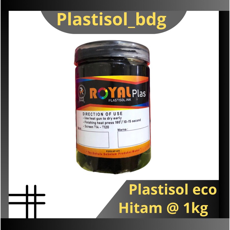 

Tinta Plastisol Hitam Economis @ 1kg Royalplas