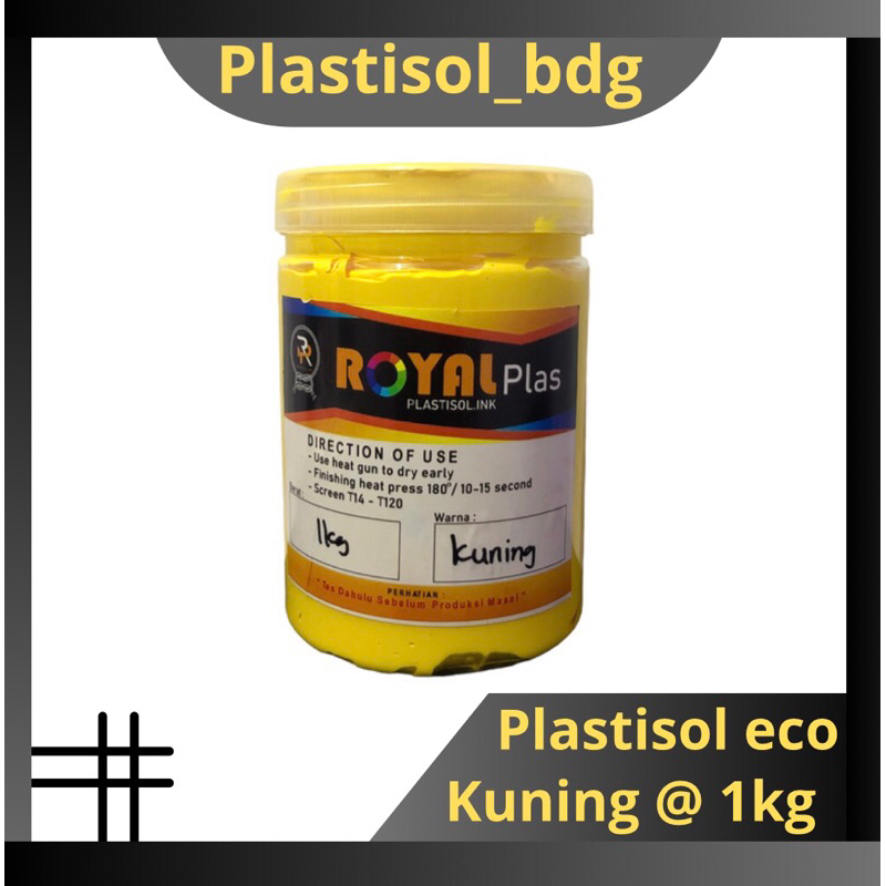 

Tinta Plastisol Kuning Economis @ 1kg Royalplas