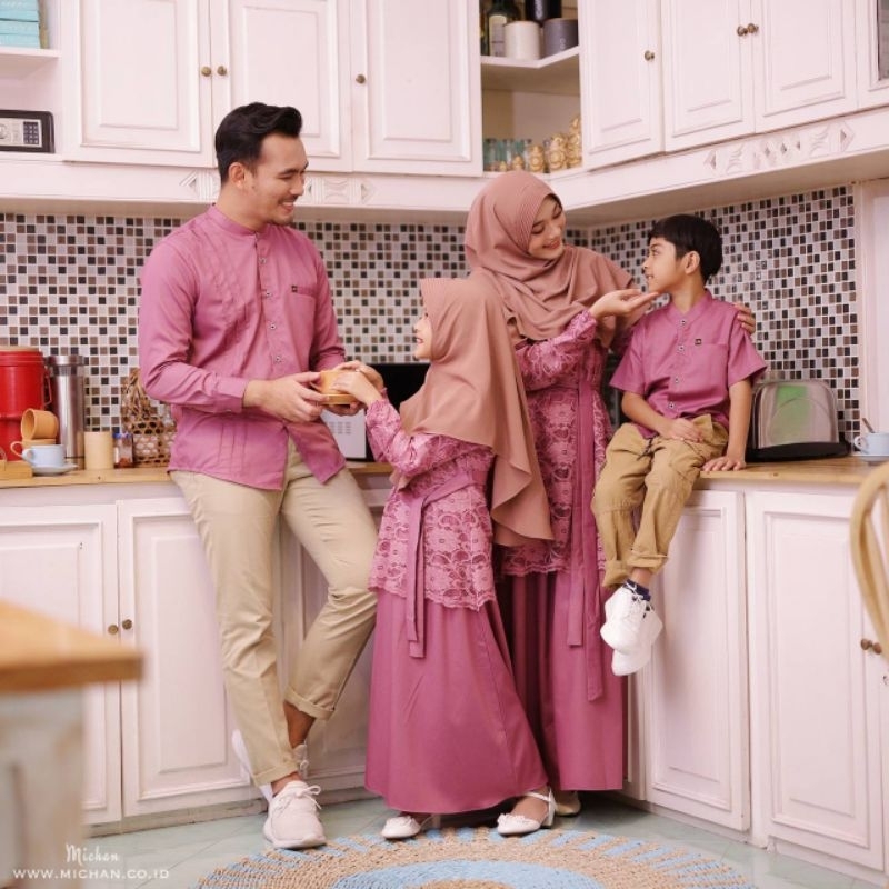 MICHAN - BROKAT RAYA FAMILY DEEP BLUSH | GAMIS LEBARAN