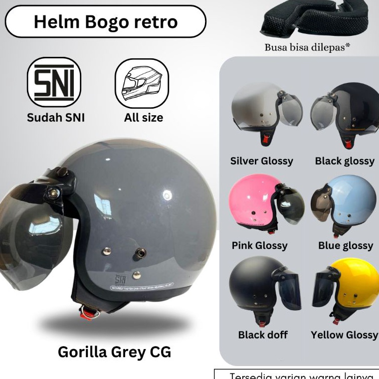 New Stock Helm Bivi Retro Dewasa  Perlindungan Maksimal dan Sudah SNI