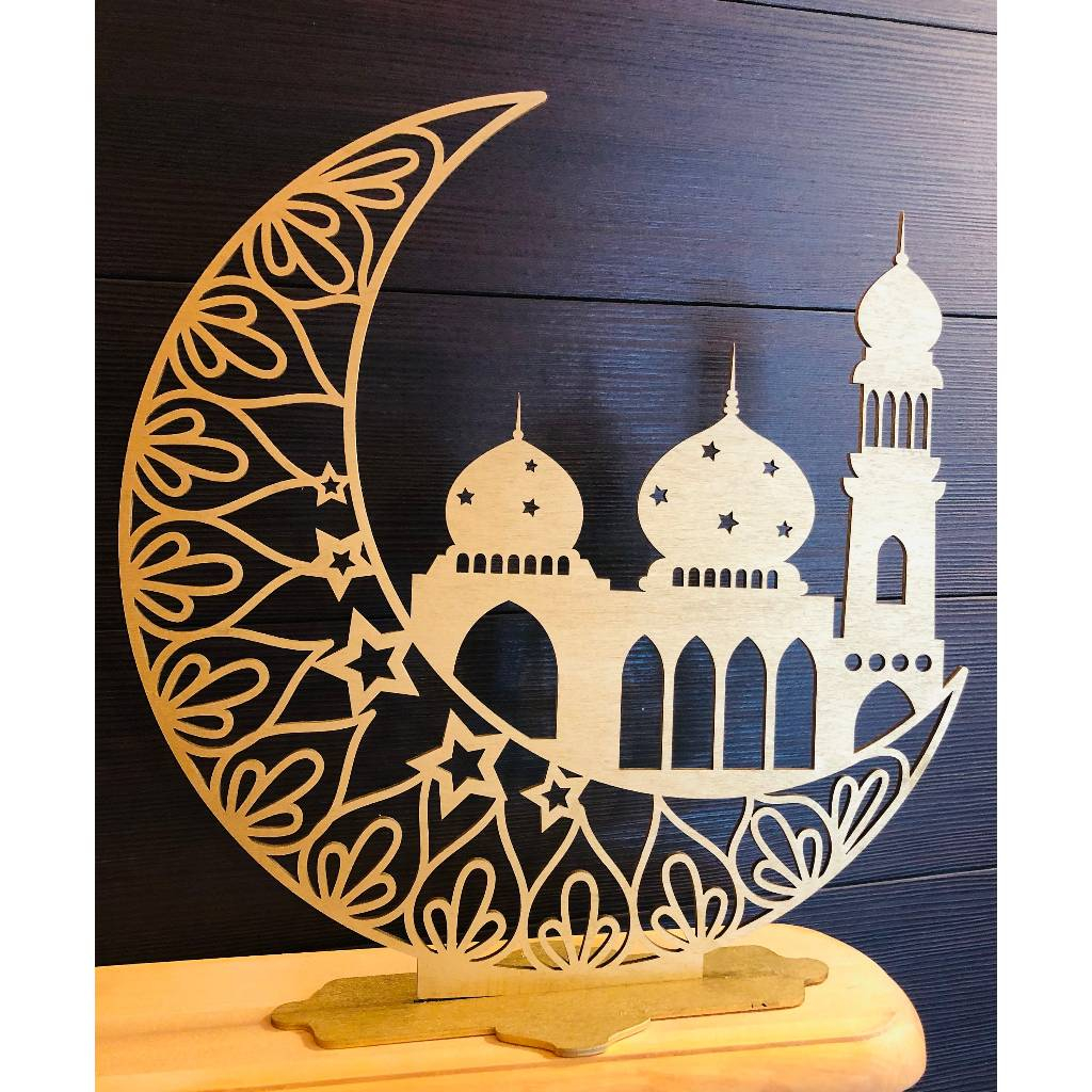 Hiasan Dinding Ramadan Kareem Eid Mubarak  COCOK UNTUK DI MEJA||Tanda Ramadhan Mubarak, Tanda, Tanda