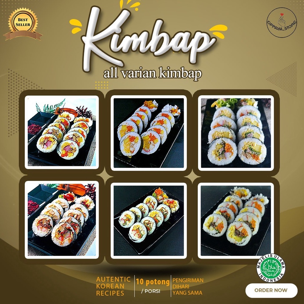 

GRG476 PROMO ALE Oppaya Store All Varian Kimbap Sushi Korea Enak Asli 1 Pcs Halal Sushi Kimbab Korea