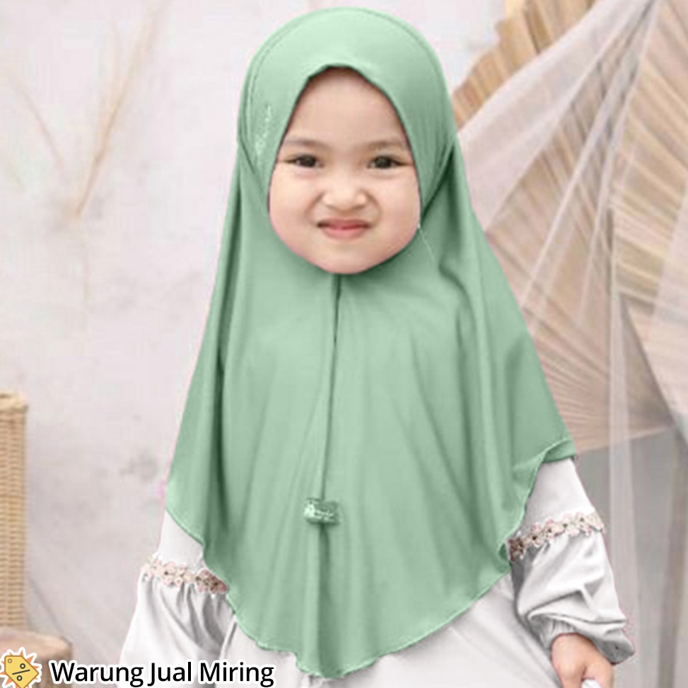 KQS659 C6369 Jilbab Pet Instan Anak 112 Tahun Jersey Spandex Premium Kerudung Hijab Bergo Pashmina M