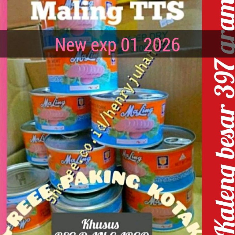 

PVG287 397 MALING TTS CANNED HAM PORK LUNCHEON MEAT maling babi daging babi kaleng ukuran kaleng besar