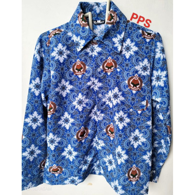 BATIK MTS/SERAGAM BATIK SEKOLAH MTS/Motif Lugina Biru