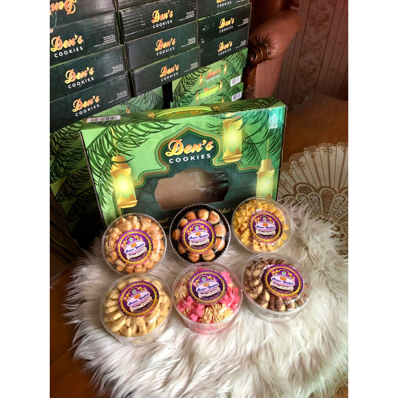 

Kue dens butter cookies - Kue lebaran - kue paket isi 6 toples - grosir kue lebaran - paketan kue kering