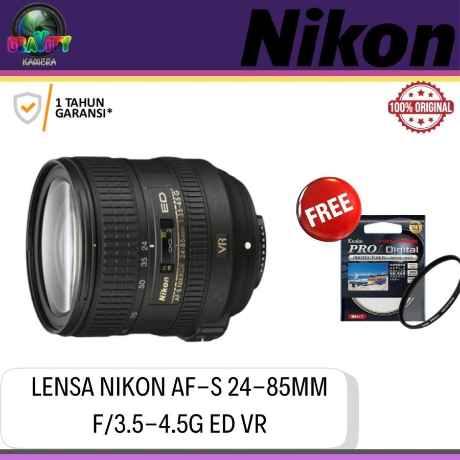 NIKON AF-S 24-85MM F3.5-4.5G ED VR / LENSA NIKON 24-85MM