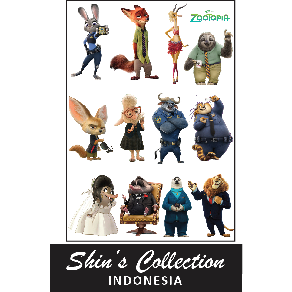 

Sticker stiker murah antiair transparan Zootopia 1 pc
