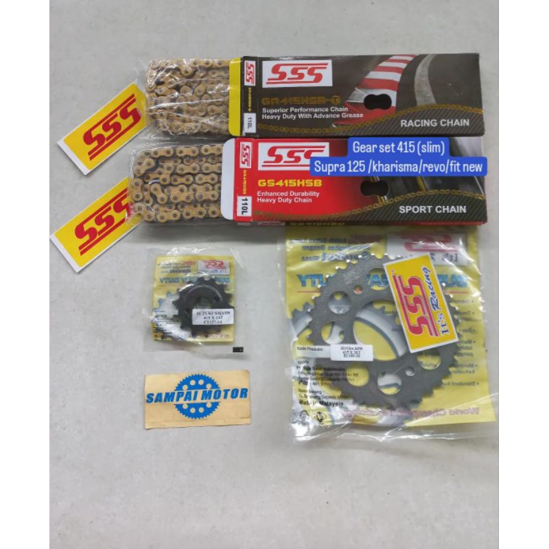 Gear set SSS 415(slim) Honda KPH/ Supra 125/Fit new 125/ Revo/ blade