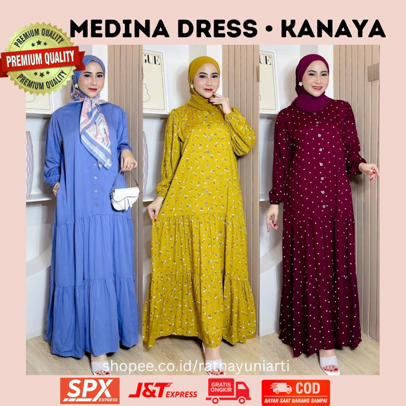 MEDINA DRESS Kanaya - gamis medina kanaya gamis rayon twill premium gamis twill polos premium