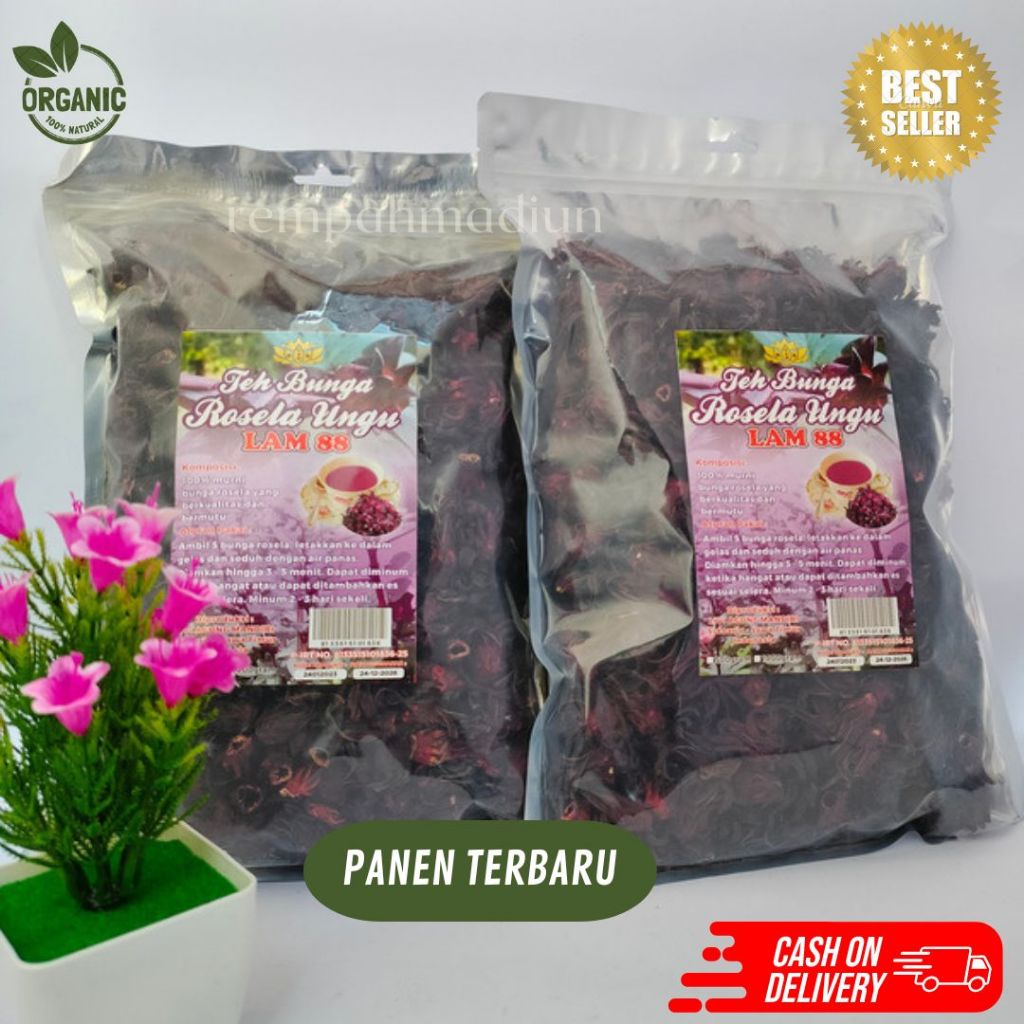 

Teh Bunga Rosela Ungu Kering Organik