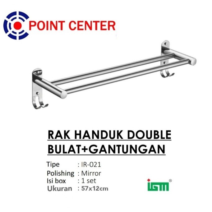 TERHEMAT IGM IR-021 GANTUNGAN HANDUK TEMPEL 2 BARIS