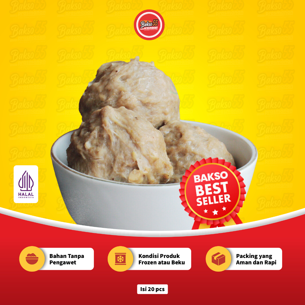 

Bakso Urat 55 Isi Baso 20 Pcs Homemade Lezat Tanpa Pengawet HALAL Frozen Food Berkualitas