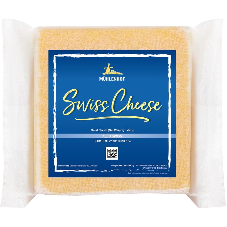 

Emmental Swiss Cheese Keju Emmental Muhlenhof Cheese 250gr