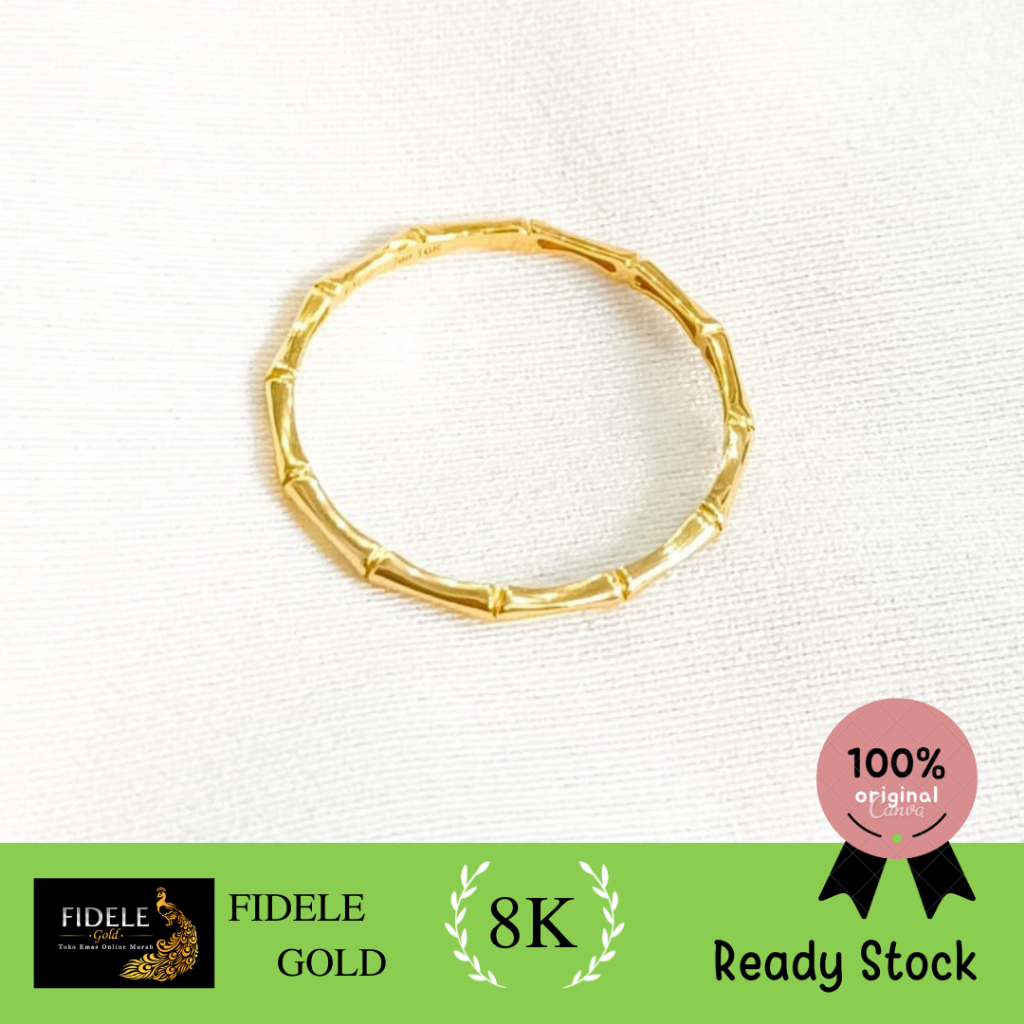 Cincin bambu fashion wanita emas asli kadar muda 375