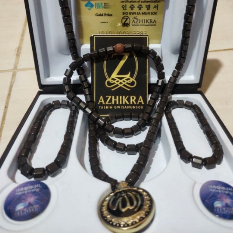 Azhikra Kalung Terapi Kesehatan Original Batu Gwisamunsok Kalung Kesehatan Azikra - Tasbih Azhikra