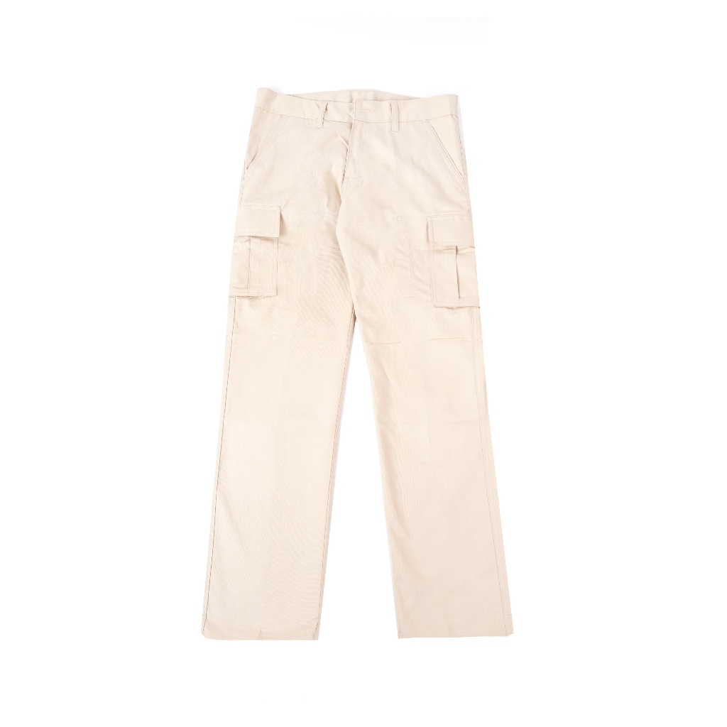 Joven Long Cargo Cream - Celana Panjang Cargo Cream Pria Wanita Unisex Bahan Twill Premium