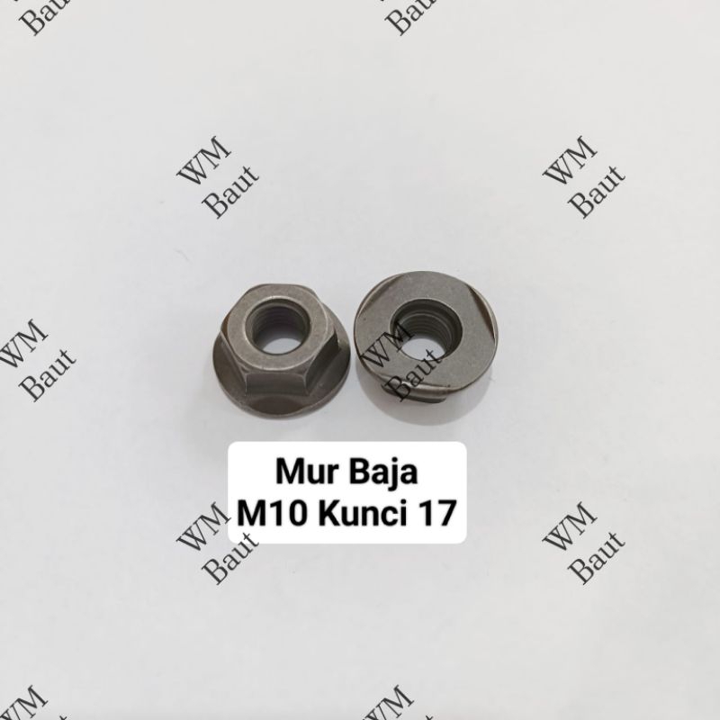 Mur Topi 14 Baja M10 Kunci 17 Flange