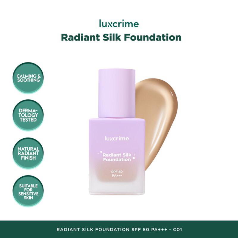 LUXCRIME RADIANT SILK FOUNDATION SPF 50 PA+++ 30GR | foundation luxcrime