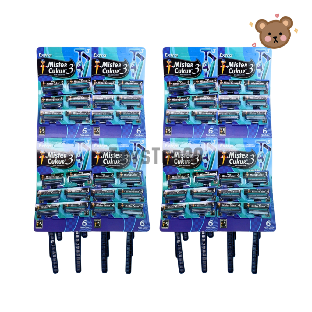 Pisau Cukur Kumis - Alat Cukur Jenggot - Mister Cukur Mata 3 Biru