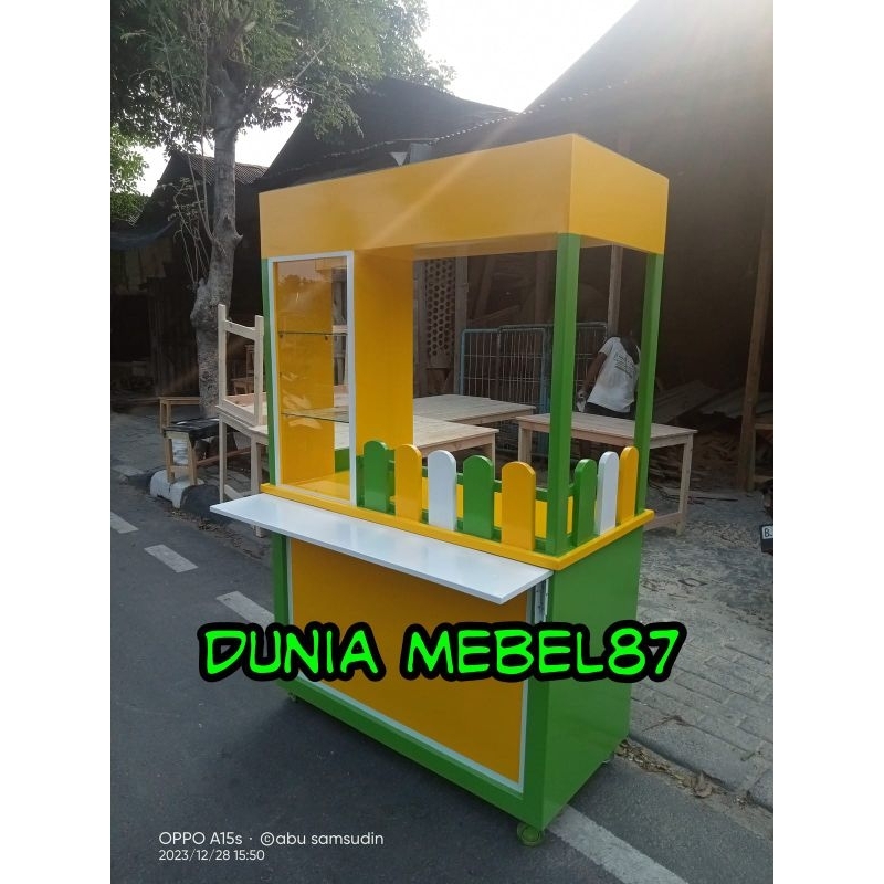 BOOTH KAYU JATI/GEROBAK MINIMALIS/GEROBAK JUALAN