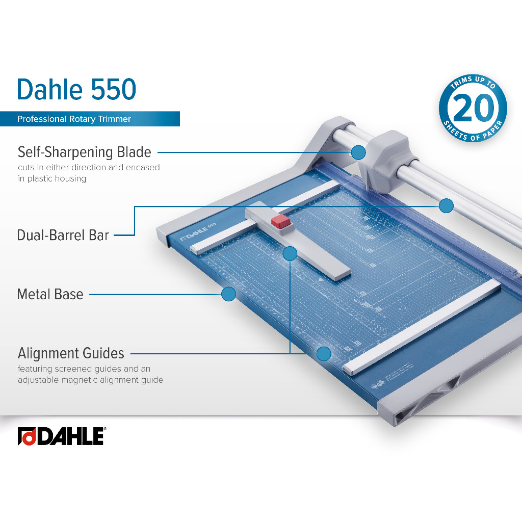 

Asaba Office Supply- Dahle Professional Rotary Trimmer Pemotong Kertas, Panjang Potong 36cm Type 550