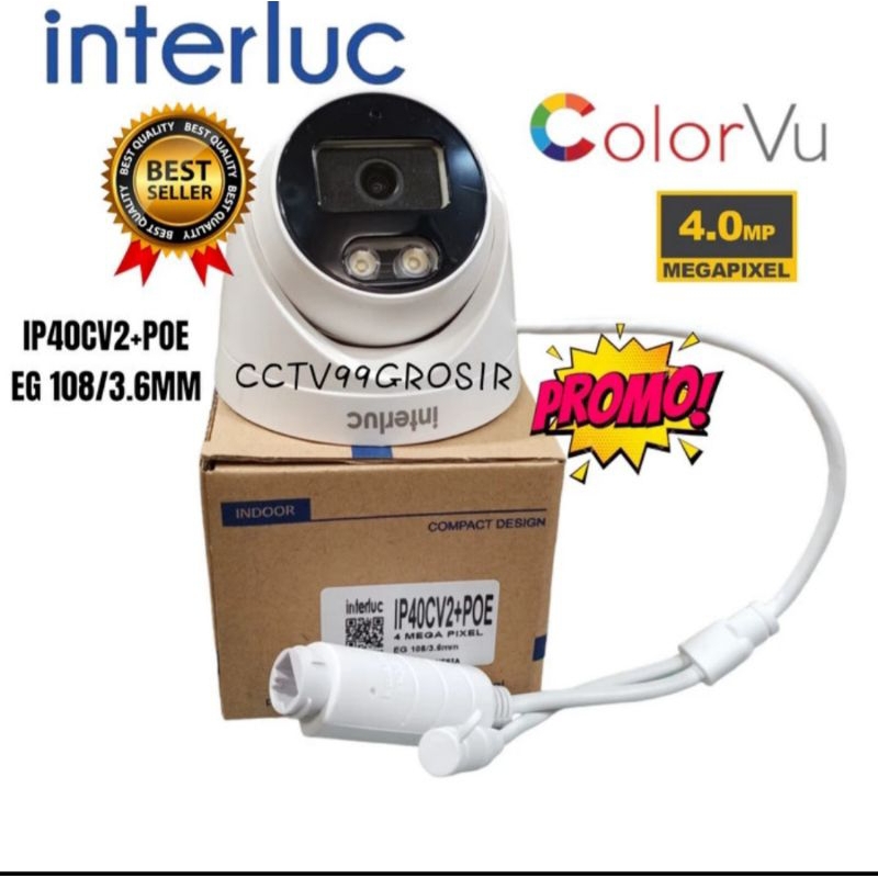 IP Camera Edge IP40X-POE Asli 4MP CCTV Indoor Onvif NVR