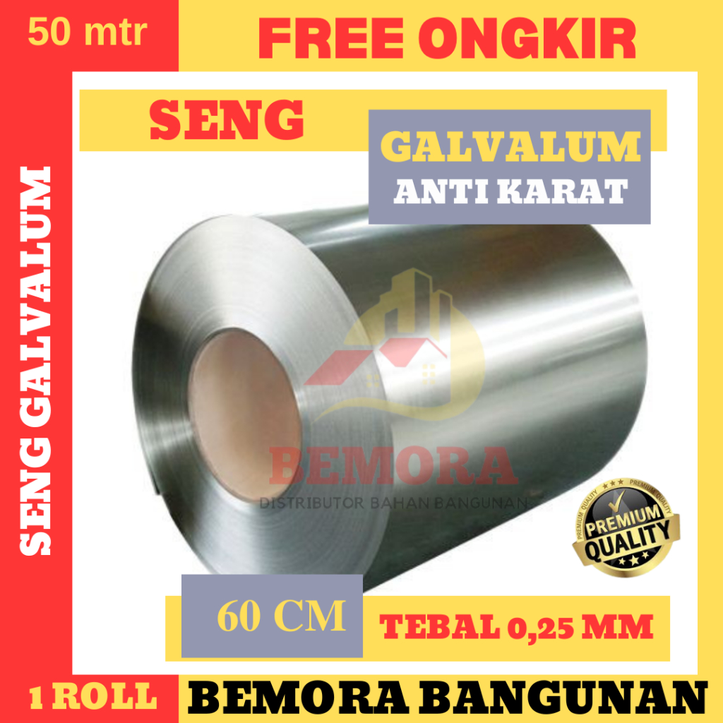 Seng Talang Galvalum 60 Cm (0.25) / Seng Plat Anti Karat (Free Ongkir)