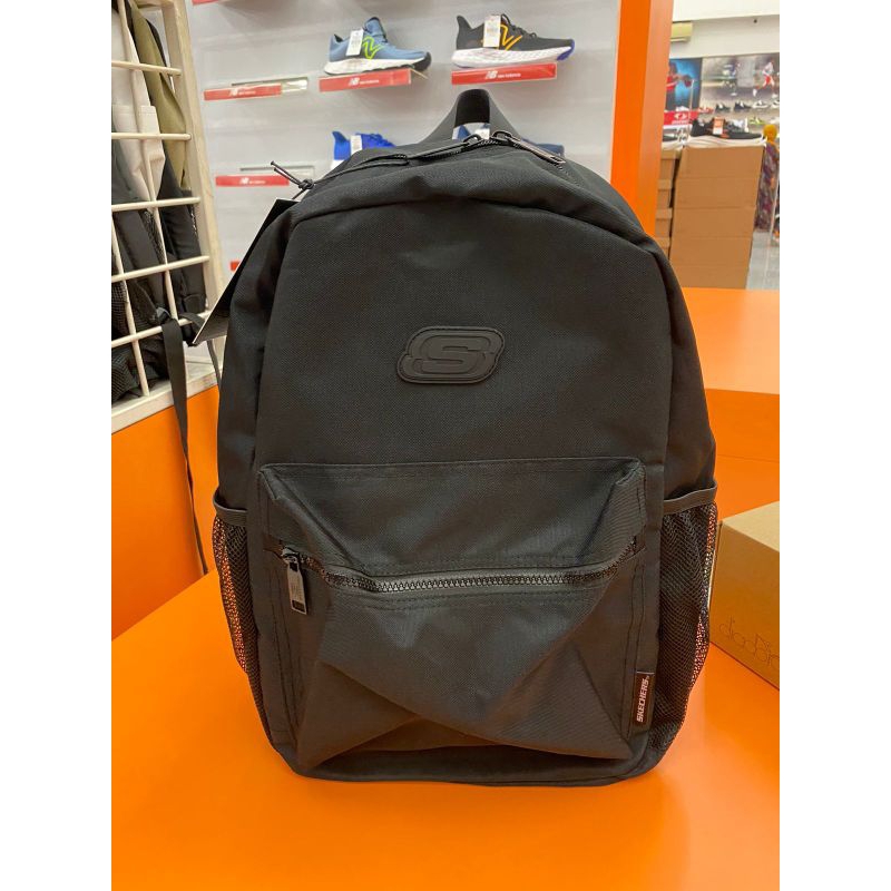 Tas Ransel Skechers bahan tebal hitam dan pink