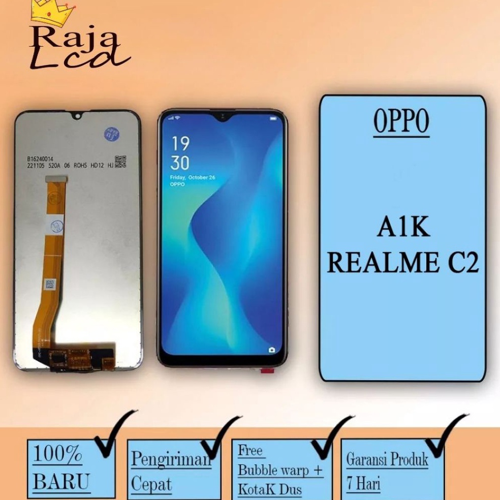 MURAH LCD FULLSET TOUCHSCREEN OPPO A1K REALME C2 ORIGINAL