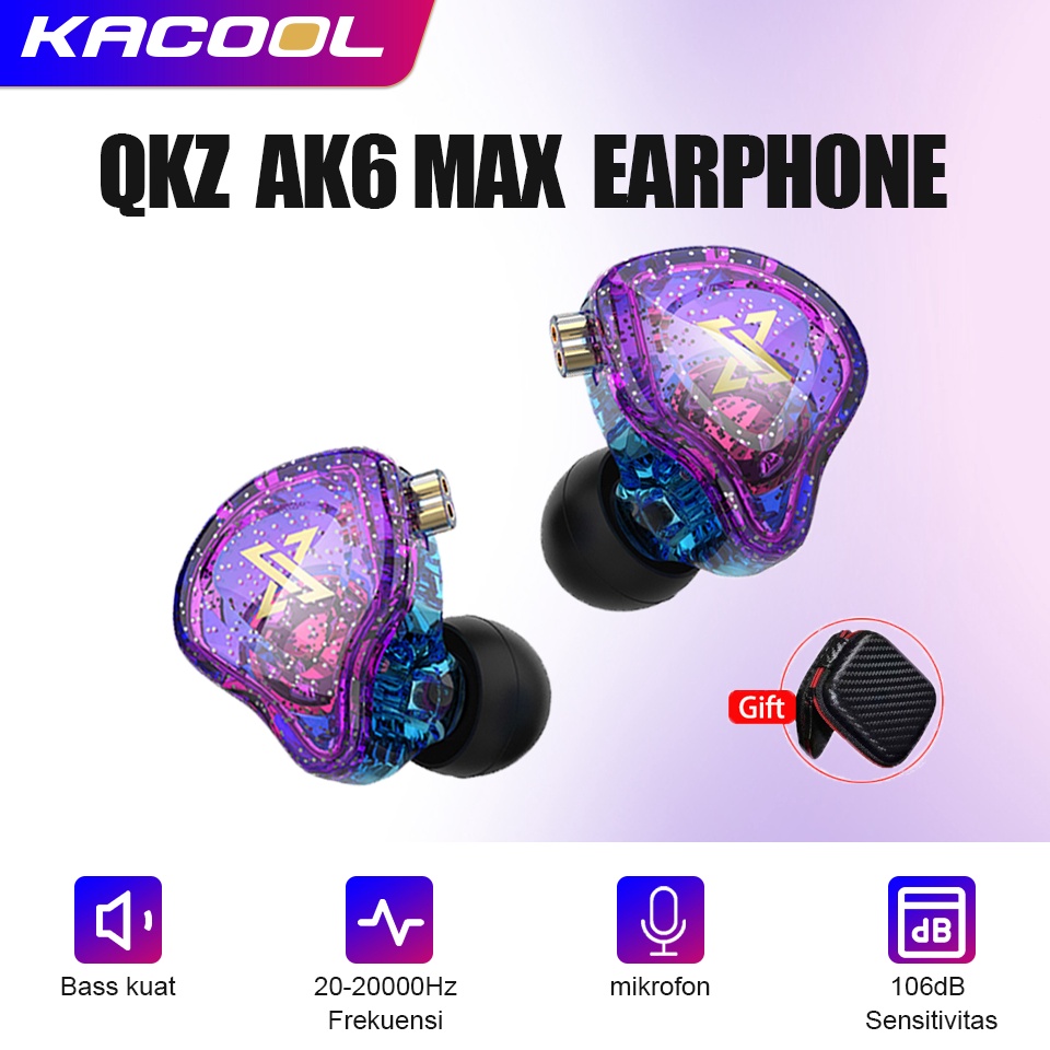 HARGA SPESIAL QKZ AK6 MAX InEar Monitor Dinamis Earphone HiFi Bass Kabel Sport Headphone Gaming Head