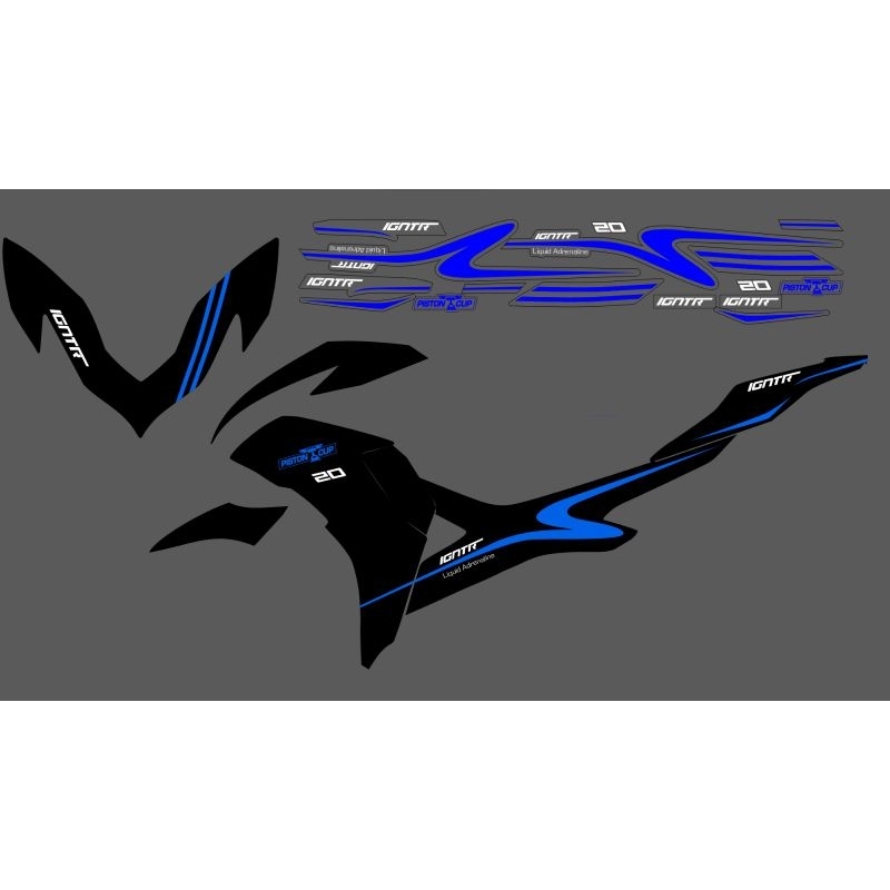 striping sticker aerox new connected 155 livery piston cup transparan custame