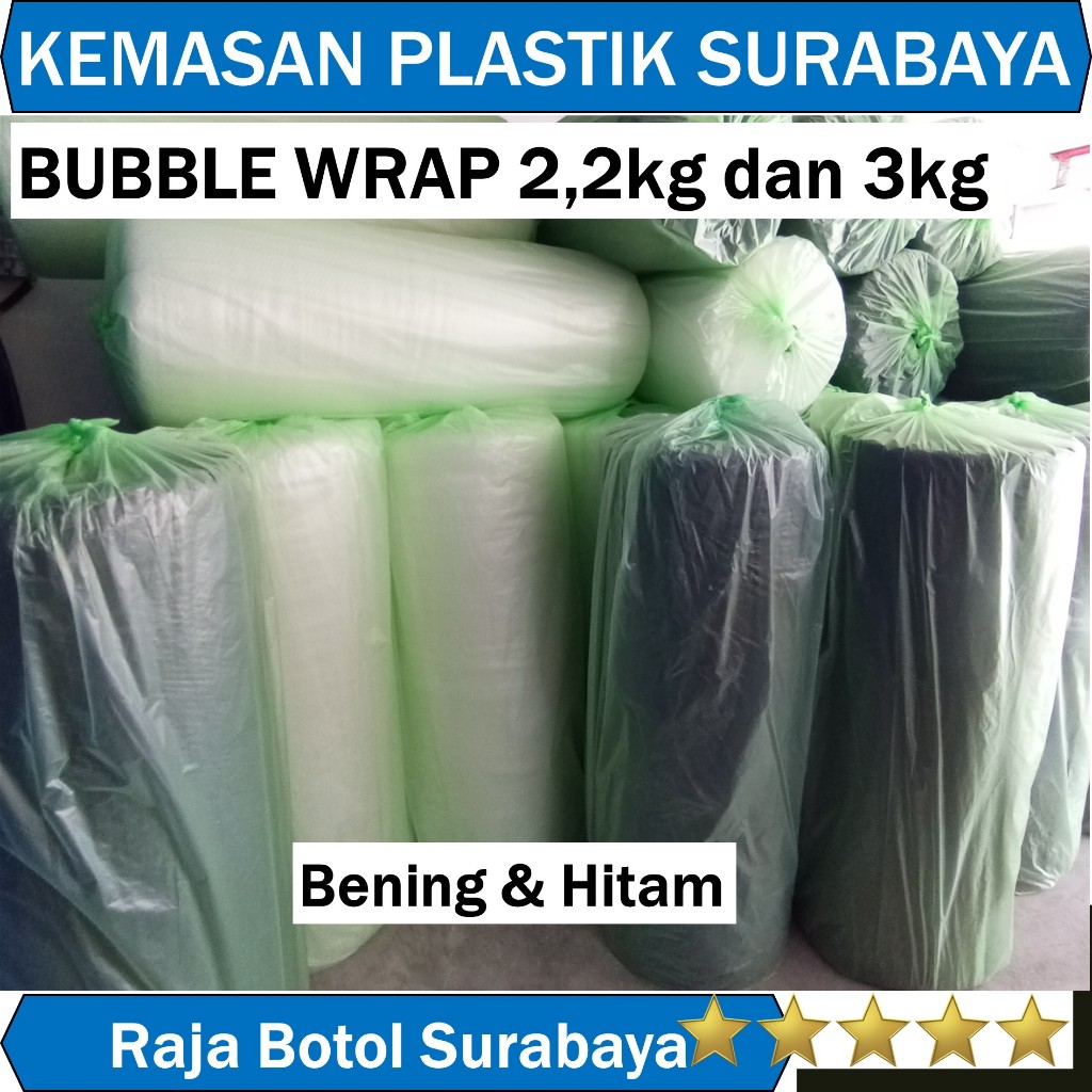 

Bubble Wrap Roll 125cm x 50 meter Bening Hitam buble pembungkus plastik