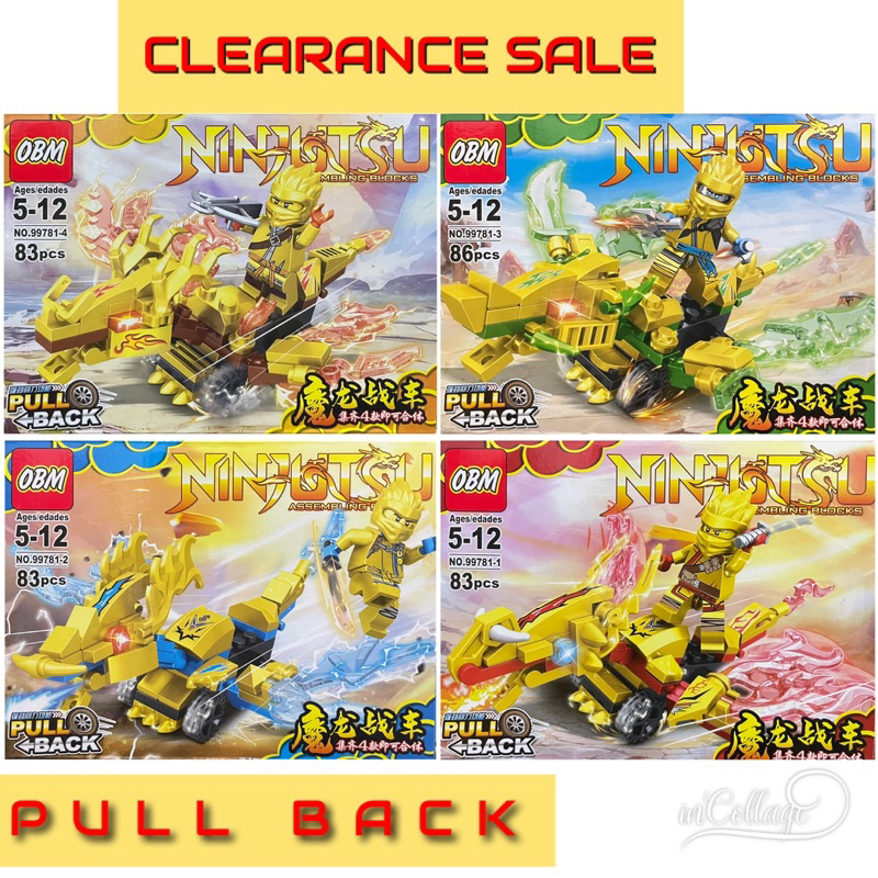Mainan anak balok susun ninjago rambut api ninjago dragon pull back Ninjago Robot