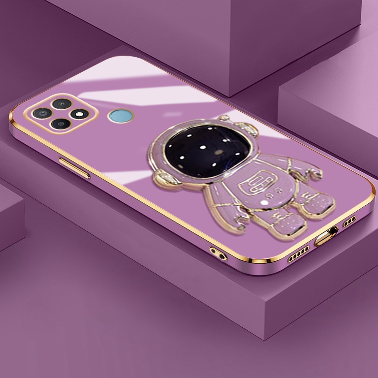 LANGSUNG ORDER Casing Ponsel untuk OPPO A15 A15s A35 A16 A16s A54s A16k A16e Case astronot dudukan p