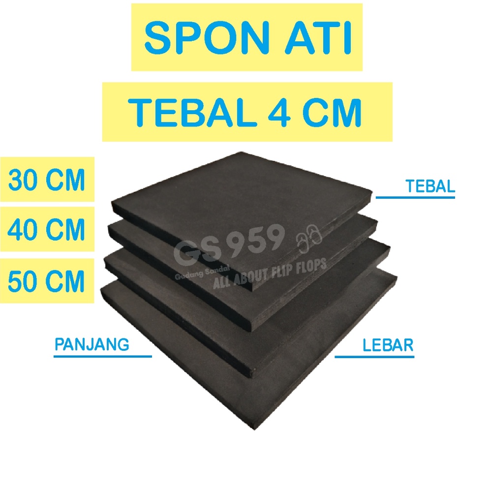 Ready SPON ATI  BUSA ATI  SPON EVA TEBAL 4 CM WARNA HITAM BENTUK PERSEGI