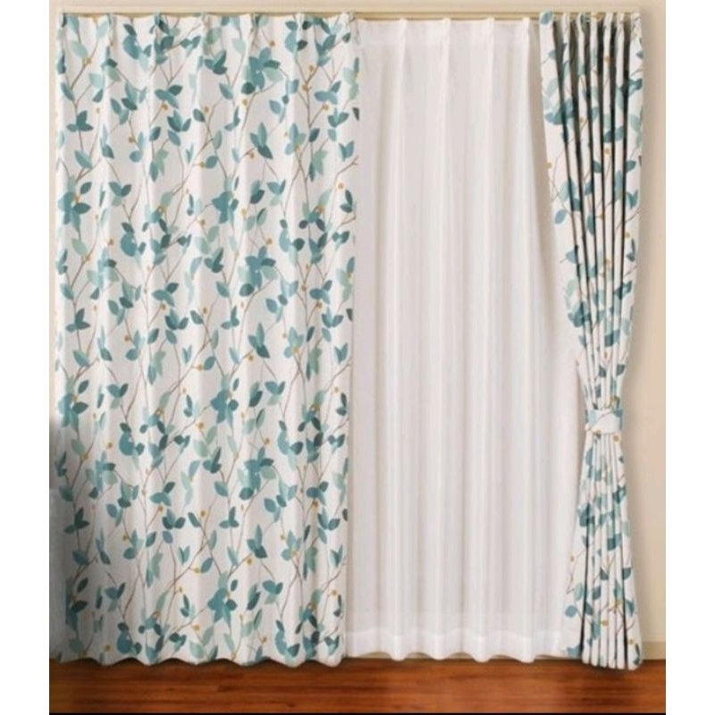 gorden minimalis gorden motif kangkung biru gorden jendela dan pintu