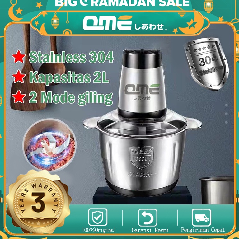 LANGSUNG ATC QME Chopper Blender daging penggiling Meat Blender Elektrik Stainless Steel Chopper Gri