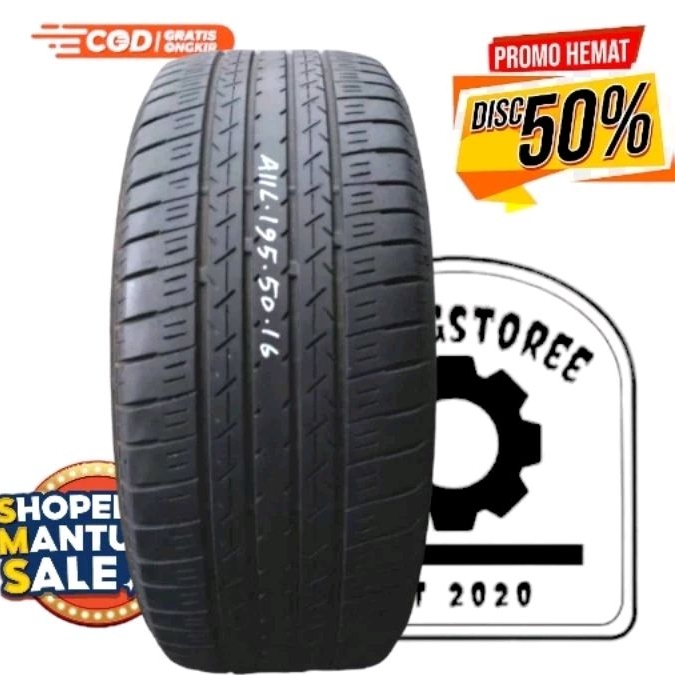 BAN MOBIL SECOUND 195/50 R16 TUBLESS BERKUALITAS - BAN MOBIL RING16 MEREK BRIDGESTONE TURANZA DUNLOP