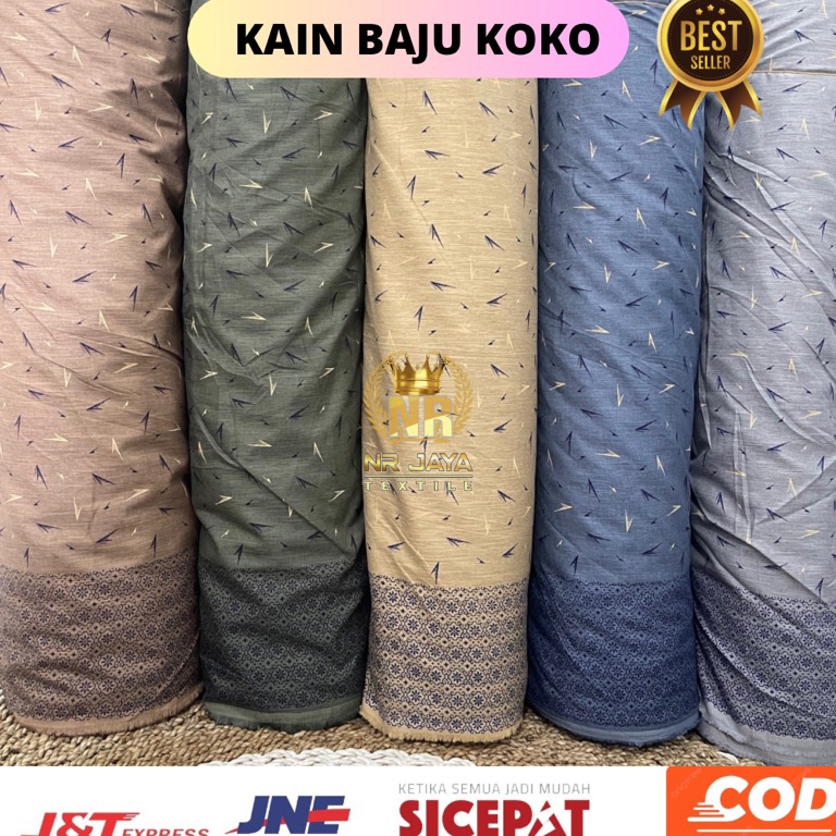 ART H23S kain madinah motif corak B untuk bahan baju koko meteran