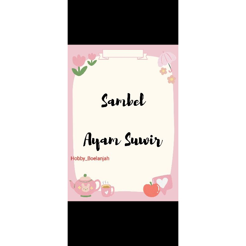 

SAMBEL AYAM SUWIR HOMEMADE