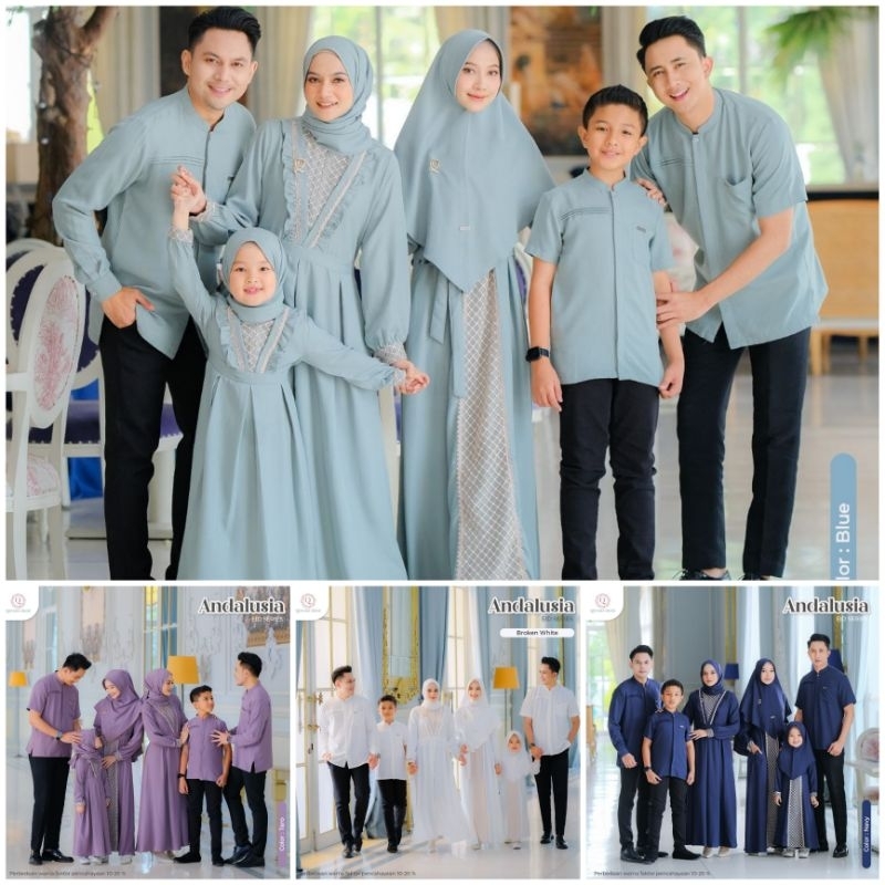 ANDALUSIA EID SERIES SARIMBIT LEBARAN TERBARU BY QINARA HIJAB TARO BLUE NAVY BROKEN WHITE