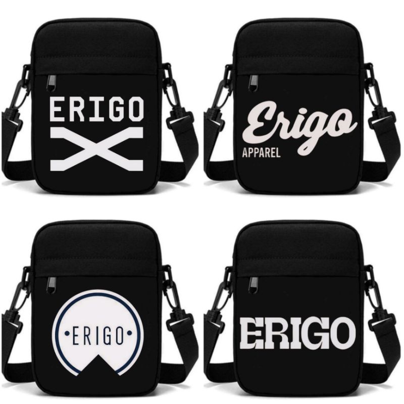 Tas Selempang Hitam Erigo Distro Bahan 100% Kanvas Cordura / Tas Selempang Erigo/ Sling Bag Mini Log