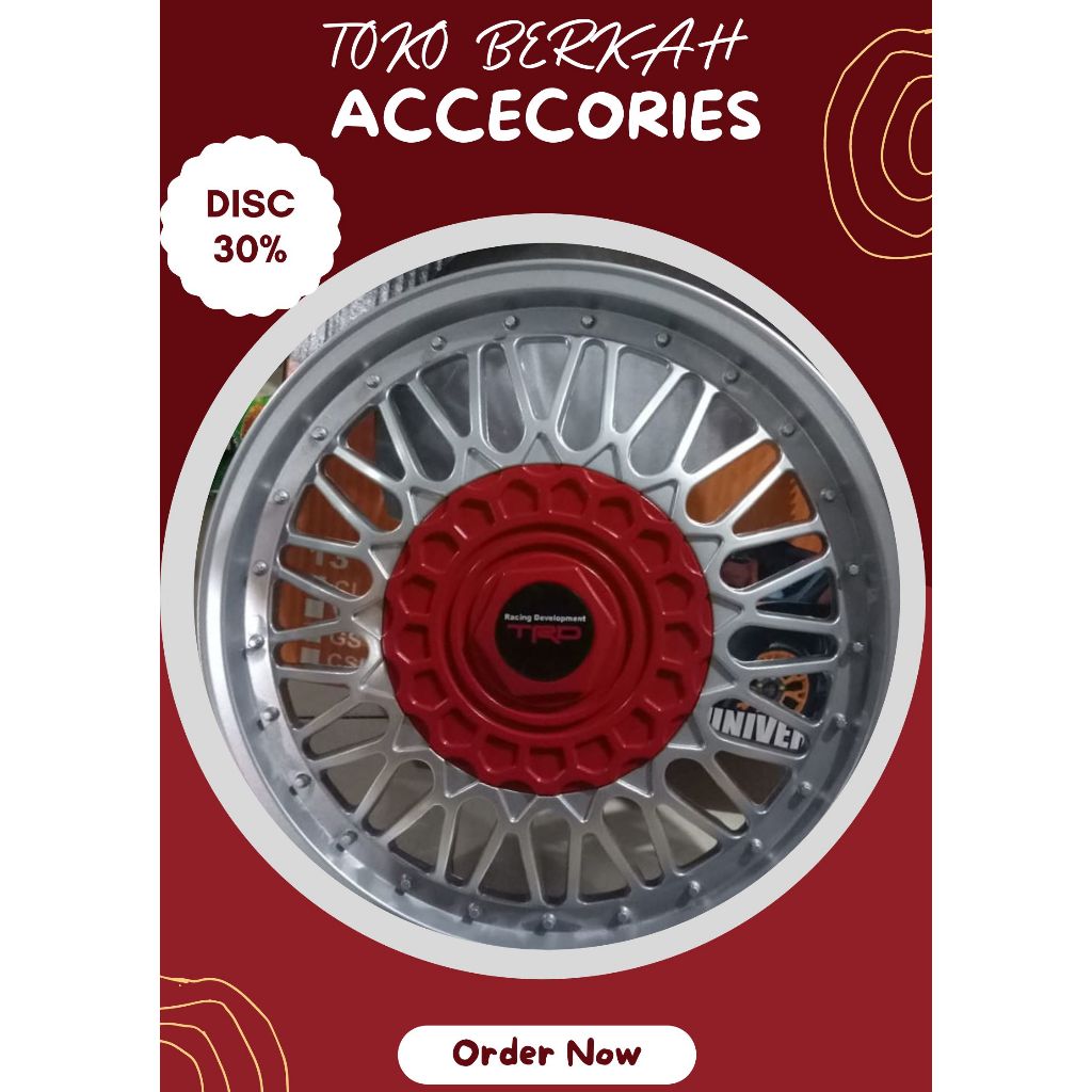 Tutup Dop Velg Mobil Ring 13 - Dop Velg Kaleng Mobil Ring 13 - Dop Velg Mobil Ring 13 - 1 SET DOP RO